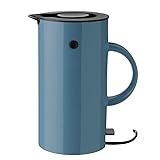 Stelton Wasserkocher EM77 - Elektrischer Kocher, Wasserkessel, Teekanne - Schnell kochend, niedriger Energieverbrauch, entnehmbarer Kalkfilter, Sicherheitsschalter - 1,5 Liter, Blau, EU-Stecker