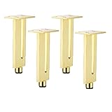 4er-Pack Möbelbeine, Sofabeine Aluminiumlegierung, DIY-Stützbeine, Bettfüße Metall, verstellbare Schrankbeine, TV-Schrankbeine, for Couchtische, Schreibtische, Nachttische, Kleiderschrank, Gold, 20 cm