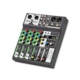 Tonmischer Sound-Mischpult Bluetooth-USB-Aufnahmecomputer 48-V-Phantomspeisung Delay-Repaeat-Effekt 4-Kanal-USB-Mixer