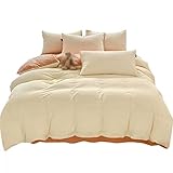 Warmes Korallen-Fleece-Bettlaken, Bettbezug, Pastoral-Fleece-Spannbettlaken, Bettwäsche, Milch-Fleece-Bett, vierteilig (D 200 x 230 cm)