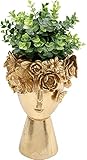 Kare Design Deko Vase Flowercrown, Blumenvase, Tischvase, Gold, Artikelhöhe 20cm, 30,5x19,2x19,8cm