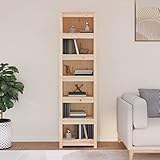 lvssiao CD-Regal für Schrank, Massivholz, Kiefernholz, 50 x 35 x 183 cm, Bücherregal für Büro, Schlafzimmer und Jugendzimmer