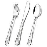 Onader Kinderbesteck, 9-teilig Edelstahl Kleiner Kinderbesteck mit Hammergriff, Kinder Besteck Set mit 3 Kindergabel, 3 Kindermesser, 3 Kinderlöffel, Ungiftig & Gesund, Spülmaschinenfest