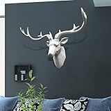 Vardeau Hirschkopf wanddeko,Harz Hirschgeweih Hirschkopf Geweih Hirsch Wandskulptur,Wanddeko Geweih Modern,Skulptur Deko,Wohnzimmer Schlafzimmer Wand Skulptur Wandbehang Simulation