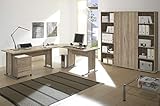 Arbeitszimmer komplett Set Büro Büromöbel Office Line 5 TLG Set 2 Eiche Sonoma 5 TLG Büroset Schreibtischwinkel