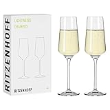 Ritzenhoff 6111008 – Champagnerglas 200 ml - Serie Lichtweiss 2 Stück, Set 3 mit Echt-Gold, für 200 ml – Made in Germany