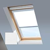 Dachfensterrollos für Keylite Dachfenster – Verdunkelungsrollo – Weiß – silberner Aluminiumrahmen (01 (sichtbares Glas, Größe 373 x 531))