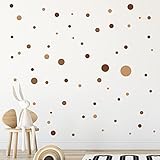 WANDKIND Kreise Set 120 Stück Wandtattoo für Babyzimmer V283 Aufkleber Sticker Kreis Wandaufkleber Kinderzimmer Punkte Dots Klebepunkte in verschiedenen Farben (Braun)