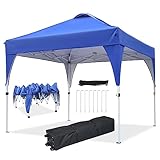 Pavillon, Ej.Victor 3 x 3 m Faltpavillon, sofort faltbar mit Rolltasche, Partyzelt für Händlerveranstaltungen, Outdoor-Handwerksshows, Bauernmärkte - Blau