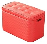 EnixWh Schuhschrank-Ottomane, gepolsterte Aufbewahrungsbank, multifunktionaler Fußschemel, Wechsel-Schuhhocker, für Wohnzimmer, Schlafzimmer, Flur, 2 Farben (Farbe: Rot, Größe: 60 x 26 x 32 cm)