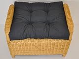 Premium Qualität - Polster / Kissen / Ersatzpolster für Rattan Ohrensessel / Rattansessel , Hockerkissen , Colore Antracite ( anthrazit )