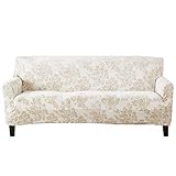 Samt Plüsch Stretch Sofa Schonbezug Samt Sofa Couch Möbelschutz, Weich Anti-Rutsch, Hohe Stretch für 3-Sitzer-Sofa.(Sofa- 3-Sitzer, Silver Cloud - Toile)