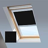 Dachfensterrollos für Keylite Dachfenster – Verdunkelungsrollo – Schwarz – silberner Aluminiumrahmen (03 (sichtbares Glas, Größe 483 x 931))