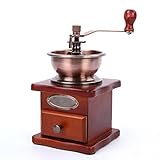 Ruiqas Manuelle Kaffeemühle Retro Manuelle Kaffeebohnenmühle Vintage Antik Holz Handmühle Kaffeemühle Kaffeemühle Kaffeemühle