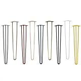 Natural Goods Berlin 4X Hairpin Leg Tischbeine |12mm Stahl | viele Farben | alle Größen | 71cm/3 Streben (Schwarz)