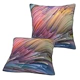 TOLKAT Dream bunte quadratische Kissenbezüge – Set mit 2 Kissenbezügen, Heimdekoration für Couch, Bett, Sofa, Schlafzimmer, Auto