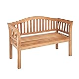 riess-ambiente.de Massive Gartenbank Empire Teak 130cm Teakholz mit Armlehne Sitzbank Garten Terrasse Holzbank