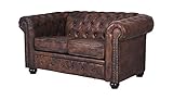 Unbekannt Englisches Sofa Chesterfield Couch 140cm Herrenzimmer Sitzbank Braun Loungesofa Loft fha009 Palazzo Exklusiv