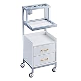 POCHY Servierwagen, Holz-Beistelltisch, Platzierung von Eimern, Aufbewahrungswagen, Schubladen-Beistelltisch mit großer Kapazität und Rollen, Heim-Rollwagen