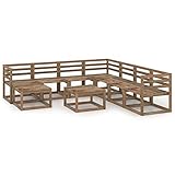 UTUMAX Nice Cool-9-teiliges Gartenlounge Set aus braunem imprägniertem Kiefernholz