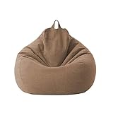 MKYOKO Große kleine Faule Sofas Abdeckung Stühle ohne Polsterung Leinen Stoff Liegestuhl Sitz Sitzsack Puff Puff Couch Couch Tatami Lounge Poufs (Color : D, Size : M) (B S)