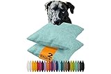 npluseins 2er Pack Kissenhüllen mit Struktur-Muster - Polsteroptik 617.767, 1 Pack (2 Stück) - Kissenhüllen 40 x 40 cm, türkis meliert