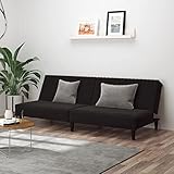 ZEYUAN Schlafsofa 2-Sitzer, Schlafcouch, Sofas & Couches, Couch Mit Schlaffunktion, Sofabed, Liegesofa, Schwarz Samt