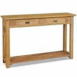 BULANED Konsolentisch, Flur Tisch, Beistelltisch, Bartisch, Stehtisch, Consolentisch, Eingangsbereich, Porch Table, Massivholz Teak 120×30×80 cm