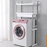 Regal Badezimmer ohne Bohren Stehend, Stark und Stabil, Platz Sparen, Edelstahl und PP-Material, Zur Aufbewahrung In Der Küche und Im Badezimmer ( Color : White , Size : Washing machine shelf-A )