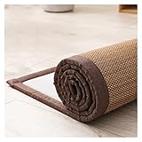 Bambusteppich Wohnzimmer Schlafzimmer Couchtisch Veranda Natürlicher Sisalteppich Teppich, Geflochtene Bodenmatte aus Baumwolle für Büro Teehaus Yogaraum Flächenteppich ( Color : Dark Brown , Size : 3