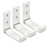 LEPIZ Universeller faltbarer Ständer für Kopfhörer, Wandaufhänger, Kleiderhaken, Halterung aus Aluminiumlegierung, platzsparend, Headset-Halterhaken, Silber, 3 Stück