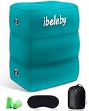 iBeleby Flugzeug-Fußstütze, aufblasbare Fußstütze für Kinder zum Schlafen, höhenverstellbares Beinstützkissen im Büro und Zuhause, tragbares Reisezubehör für lange Flüge, Auto (1 Stück)