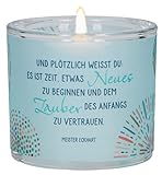LichtMoment Glas-Windlicht mit schönem Motiv und stimmungsvollem Zitat; Maße Ø 6,5 x 6 cm, in Geschenkverpackung (Zauber des Anfangs)
