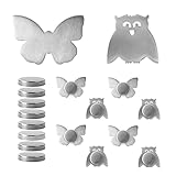 8 stück Magnet Tischdeckenbeschwerer, Extra schwer magnetische Beschwerer Gewichte, Tischdeckengewichte magnetisch Tischtuchbeschwerer aus Edelstahl für Innen und draußen (Schmetterling Eule)