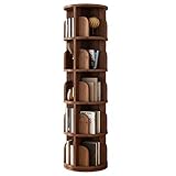 WHDNIOSS Bücherregale 360 ​​° Bücherregal Kinderdrehbares Bilderbuchregal Höhenverstellbares Eckbücherregal Mehrschichtiges Lagerregal (Color : Walnut, Size : 46 * 162.5cm)