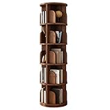 WHDNIOSS 360° rundes Bücherregal for Kinder, drehbarer Bilderbuchständer, höhenverstellbares Bücherregal, mehrschichtiges Lagerregal, Boden-Bücherregal (Color : Walnut, Size : 46 * 162cm)