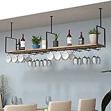 Weinglasregal zum Aufhängen an der Decke – Loft-Decken-Weinglashalter aus Schmiedeeisen, multifunktionaler Pflanzenständer zur Wandmontage, hängendes Regal, einfache Installation, kann