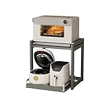 Küchenschrank Mit Arbeitsplatte Ausziehbares Topf-Aufbewahrungsregal aus Aluminiumlegierung, Küchentischplatte, multifunktionaler Reiskocher, Aufbewahrungsregal for Mikrowellenherde Gewürzregal Stehen