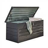 Home Deluxe - Metallaufbewahrungsbox - MEGABOX XXL, Anthrazit - 600 L Fassungsvermögen, Maße: 158 x 64 x 62 cm, verzinktes Stahlblech, wasserdicht I Aufbewahrungsbox mit Deckel Gartenbox Auflagenbox