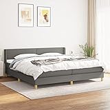 UYSELA Home Sets mit Boxspringbett mit Matratze dunkelgrau 200x200 cm Stoff