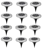 FUBESK Solarleuchten für den Außenbereich, Garten, Deckleuchten, solarbetrieben, 8 LEDs, vergrabenes Licht, für den Außenbereich, wasserdicht, Solar-Bodenleuchten für Landschaft, Gehweg