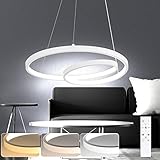 ZMH Pendelleuchte Esstisch Hängelampe LED: 40CM Weiß Hängend Lampe Dimmbar Hängeleuchte Design Esszimmerlampe Modern Esstischlampe mit Fernbedienung Pendellampe für Wohnzimmer Schlafzimmer Küche