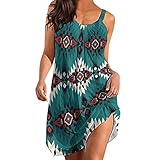 BEIJIXING Kleider BlüMchen Eckschrank Strandkleid Damen Eckschrank Strandkleid Damen TüTü Kleider für MäDchen Sommerkleid Unter Knie Strandkleid Sommer Long Sommerkleid (Grün-f,XXL)