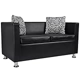 vidaXL 2-Sitzer Sofa Couch Loungesofa Relaxsofa Relaxcouch Kunstleder Schwarz