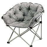 LLMY liegestuhl Camping Mondstuhl, Faltbare Mittagspausenliege, Seitliche Aufbewahrungstasche, Hws Kurve Anpassen, für Campingfischen(Color:Grau)