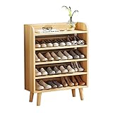 Schuhregal/Schuhablagen Fünfstöckiges Schuhregal Home Schuhschrank mit mehrschichtigem Eingang Höhe 99 cm Modernes, minimalistisches Design for 16 Paar Schuhe (weiß) Schuhständer ( Color : Light walnu