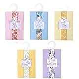WDEC Kleiderschrank Aromatherapie Kleiderbügel, Beutel, Duftsäckchen Für Schubladen, Schränke, Schränke, Badezimmerautos, 5 Stück Lavendel, Jasmin, Lilie, Rose, Ozean (5 x 20 g)