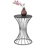 [en.casa] Metall Beistelltisch in Stundenglas-Form Schwarz Couchtisch Sofatisch Wohnzimmertisch Metalltisch Rund