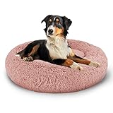 Hundebett Katzenbett Flauschig Doughnut-Form Kuscheliges Hundekissen Waschbar rutschfest Haustierbett Ø70cm Bequeme Runde Welpenbett Cuddler Nest für Katzen, Große, Mittelgroße & Kleine Hunde