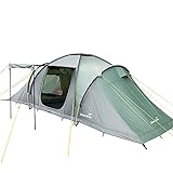 Skandika Kuppelzelt Silverstone XXL | Wasserdichtes Zelt mit 3 Schlafkabinen, eingenähter Zeltboden, 195 cm Stehhöhe, 3000 mm Wassersäule | Campingzelt, Festivalzelt, Familienzelt